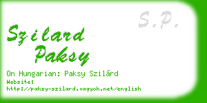 szilard paksy business card